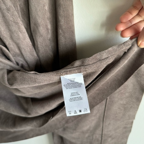 KUT From The Kloth Taupe Brown Suede Lightweight Open Front Jacket Size Large - Picture 5 of 8